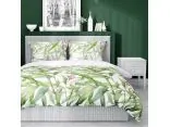 Pościel satynowa 160x200 +2/70x80/ liście trawy bawolia wz 4922 a detexpol