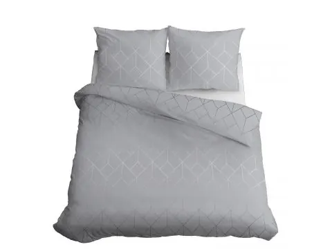 Pościel satynowa 160x200+2/70x80/ wzorzysta na szarym tle wz 4925 b detexpol