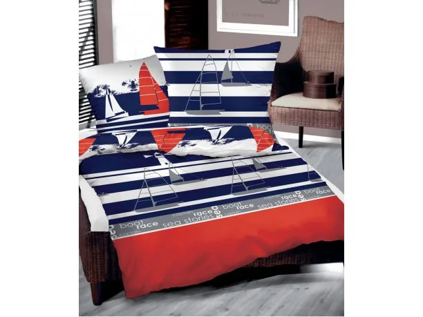 Pościel z satyny bawełnianej Greno Gold Line 160x200 Kapitańska Czerwona