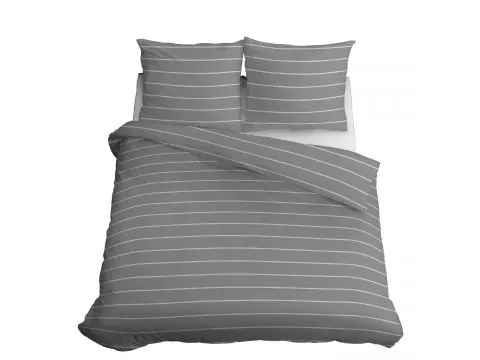 Pościel satynowa 160x200+2/70x80/ szare paski wz 4918 b detexpol