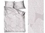 Pościel z bawełny 140x200+1/70x80 Bohema Bielbaw Premium szare liście