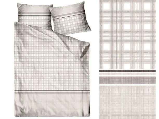 Pościel z bawełny 160x200+2/70x80 Bawaria beż Bielbaw Premium