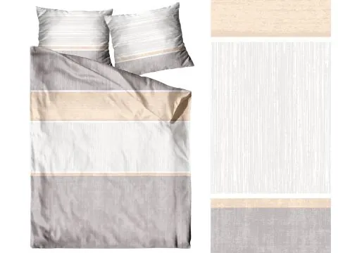 Pościel z bawełny 160x200+2/70x80 Destiny beż Bielbaw Premium