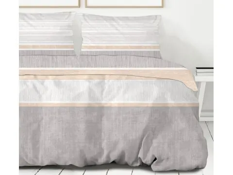 Pościel z bawełny 160x200+2/70x80 Destiny beż Bielbaw Premium