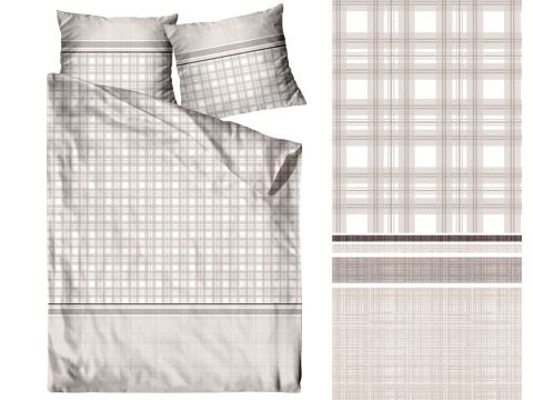Pościel z bawełny 220x200+2/70x80 Bawaria beż Bielbaw Premium