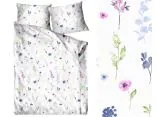Pościel z bawełny 220x200+2/70x80 Garden Bielbaw Premium kwiatuszki na jasnym tle