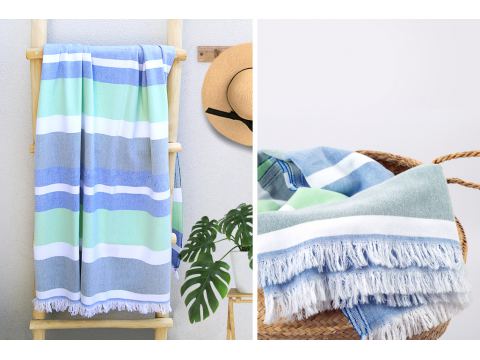 Ręcznik plażowy 90x180 cm For Him z frędzlami kąpielowy Greno Ręcznik plażowy 90x180 cm For Him z frędzlami kąpielowy Greno
