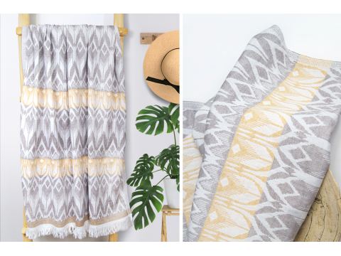 Ręcznik plażowy 90x180 cm Marocco z frędzlami kąpielowy Greno Ręcznik plażowy 90x180 cm Marocco z frędzlami kąpielowy Greno