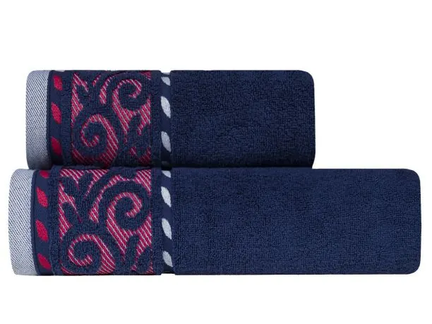 Ręcznik Victoria 70x140 granatowy 500 g/m2 frotte mikro bawełna