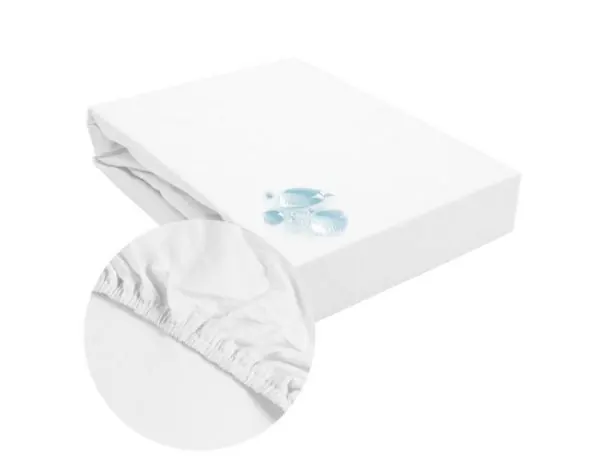 Nieprzemakalne prześcieradło 90x200 jersey z gumką białe