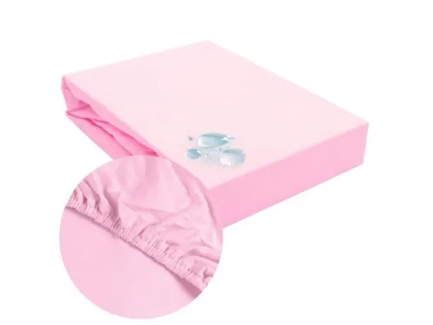 Nieprzemakalne prześcieradło 160x200 jersey z gumką jasny róż