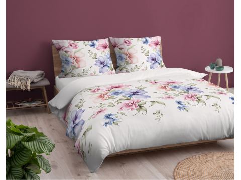 Pościel flanelowa 220x200+2/70x80 kolorowe kwiaty 4949 a Pościel flanelowa 220x200+2/70x80 kolorowe kwiaty 4949 a