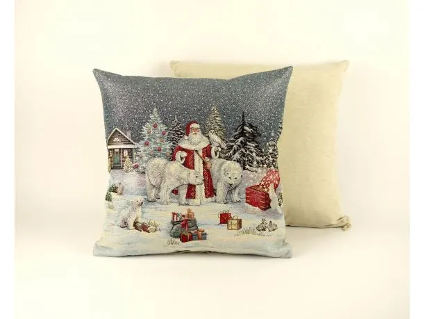 Poszewka świąteczna gobelinowa mikołaj, niedziwedzie polarne nr. 266 SlodkieSny 45x45 cm gobelin