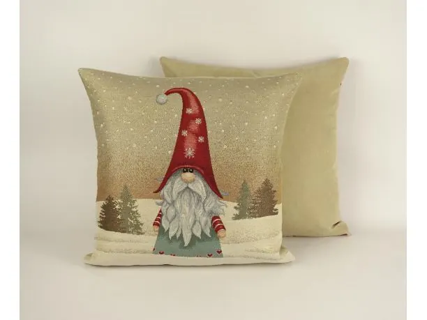 Poszewka świąteczna gobelinowa skrzat w czerwonej czapce nr. 214 SlodkieSny 45x45 cm gobelin