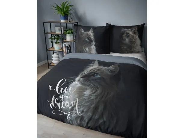 Pościel z bawełny 160x200 +2/70x80 wz. 5296 A norweg leśny holland nature holenderska 3D