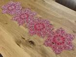 Bieżnik na stół świąteczny 28x100 cm czerwony srebrny haft – dekoracja Boże Narodzenie