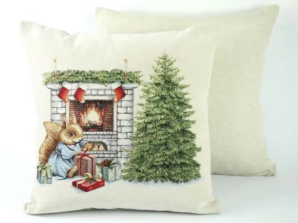 Poszewka świąteczna gobelinowa nr. 211 wiewiórka świąteczna SlodkieSny 45x45 cm gobelin