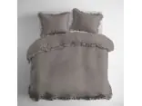 Pościel z bawełny 160x200+2/70x80 z falbanką ciemnoszara