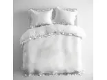Pościel bawełniana 160x200+2/70x80 z falbankami biała