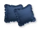Komplet poszewek bawełnianych 2x40x40 z falbanką denim poszewka 2 sztuki granatowe