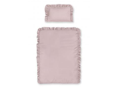 Pościel niemowlęca z bawełny 100x135 +40x60 z falbanką pink do łóżeczka różowa Pościel niemowlęca z bawełny 100x135 +40x60 z falbanką pink do łóżeczka różowa