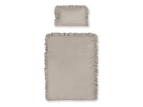 Pościel niemowlęca 100x135 z falbanką – 100% bawełna ciemny beż (taupe) do łóżeczka