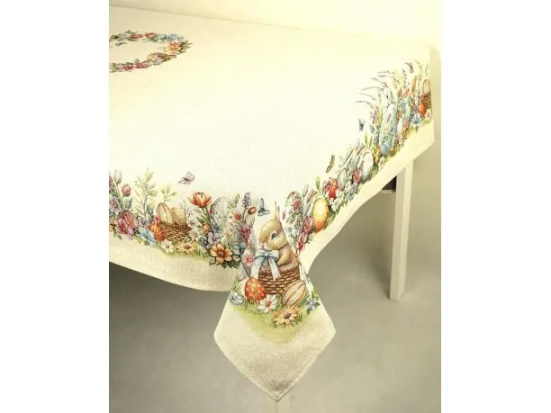 Obrus gobelinowy wielkanocny 140x180 cm zajączek z pisanką wz 314 SlodkieSny