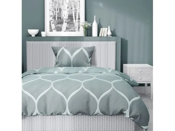 Pościel satynowa 140x200+1/70x80 wzór miętowy wz. 5221 a detexpol