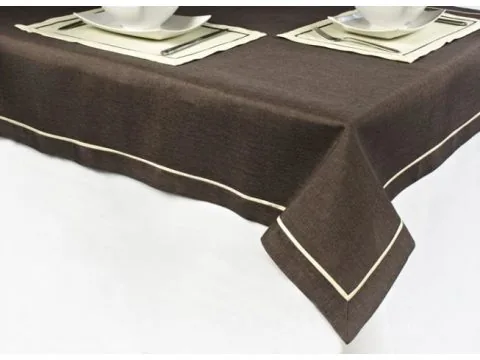 Serwetka 25x25 brązowa z jasnobeżową lamówką – 003/007