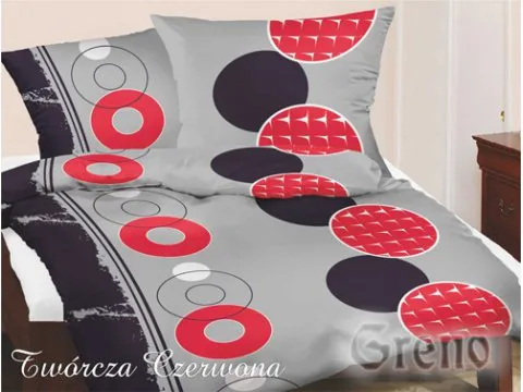 Pościel satynowa Twórcza Czerwona 160 x 200 Greno Gold Line