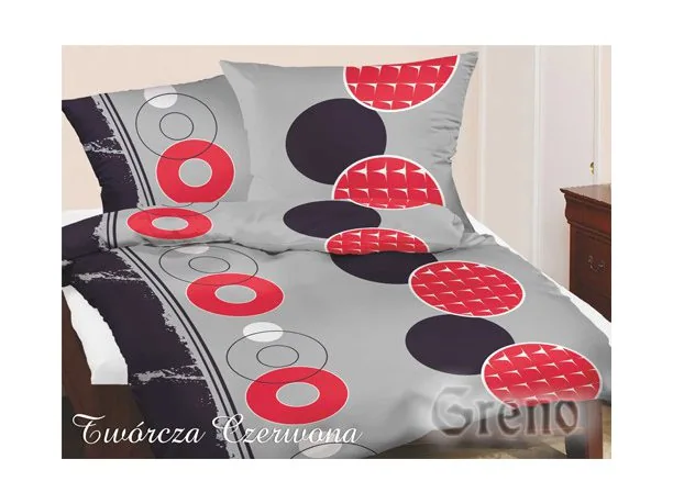 Pościel satynowa Twórcza Czerwona 160 x 200 Greno Gold Line