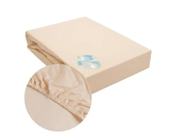 Nieprzemakalne prześcieradło 90x200 jersey z gumką beżowy