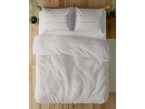 Pościel bawełniana 160x200 +2/70x80 beżowe kwiatuszki wz.5336 b