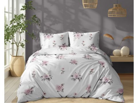 Pościel bawełniana 160x200 +2/70x80 różowe róże wz. 5342 b