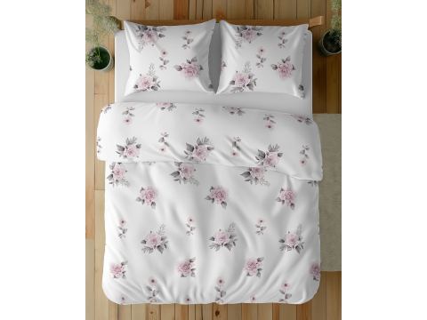 Pościel bawełniana 160x200 +2/70x80 różowe róże wz. 5342 b