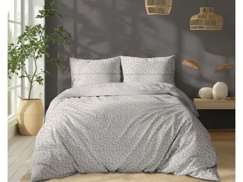 Pościel bawełniana 180x200 +2/70x80 beżowe kwiatuszki wz.5336 b