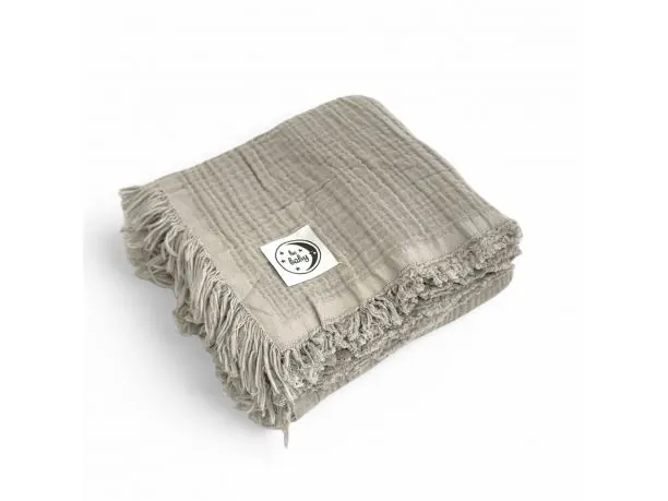 Muślinowy Kocyk dla dziecka 100x120 Szary 100% bawełna - Lekkość i Miękkość