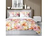 Pościel satynowa 160x200+2/70x80 kolorowe kwiaty wz. 5478 a detexpol