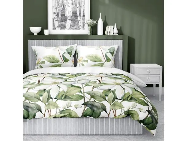 Pościel satynowa 160x200+2/70x80 kwiat jabłoni wz. 5481 a detexpol