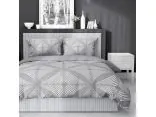 Pościel satynowa 160x200+2/70x80 szary wzorek wz. 5483 b detexpol