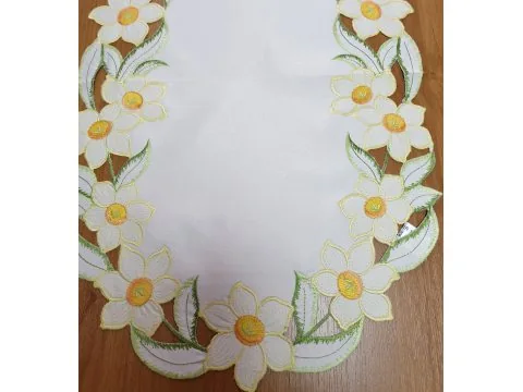 Bieżnik haftowany - 35x70 - żonkil - 0387