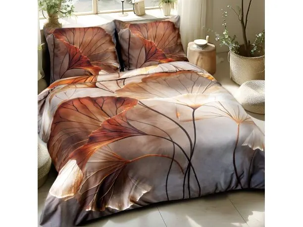 Pościel satynowa 160x200 +2/70x80 nastrojowa cisza satynlove premium 12407