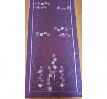 Bieżnik - Szal - fioletowy - 35x140 cm - wz. 0039 - Fioletowe koła