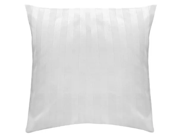 Poszewka satynowa Adamaszek - Biała w paski - 40x40 cm - zamek pasek 2 cm