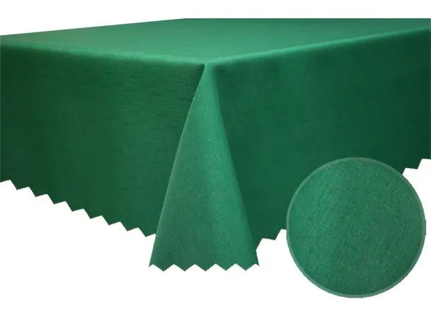 Obrus plamoodporny 120x220 cm jednobarwny zieleń butelkowa len