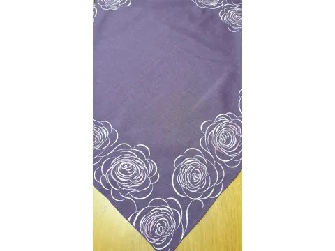 Bieżnik Haftowany - Bruna - 85x85 - Fioletowa Róża