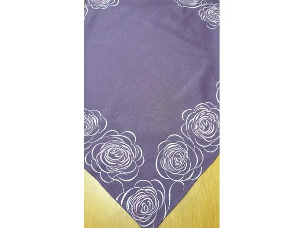 Bieżnik Haftowany - Bruna - 85x85 - Fioletowa Róża