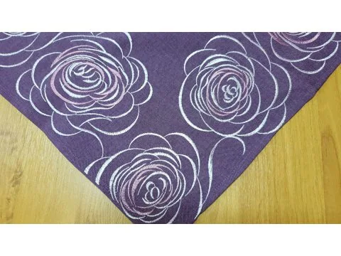 Bieżnik Haftowany - Bruna - 85x85 - Fioletowa Róża