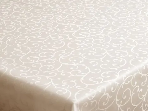 Obrus plamoodporny 140x220 cm kremowy powój krem