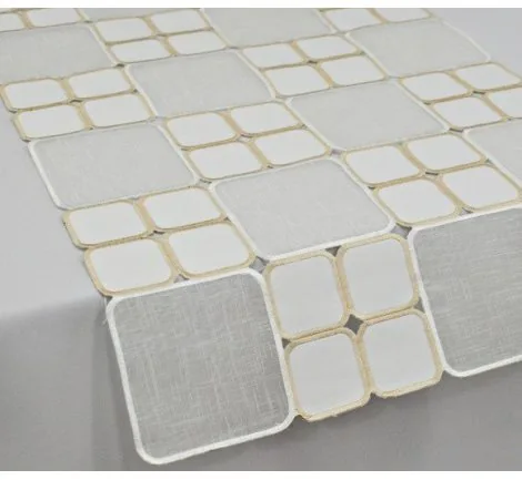 Bieżnik - Szal - kremowy - 40x140 cm - wz. 128